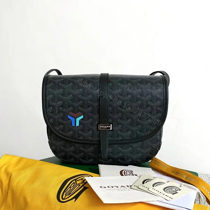 View 1 of GOYARD Goyardine Belvedere III PM Messenger Bag Jet Black