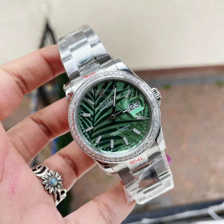 View 1 of GMF Factory 1:1 Rolex DateJust 36 SS 126284 Diamonds Bezel Best Edition New Green Dial A2824