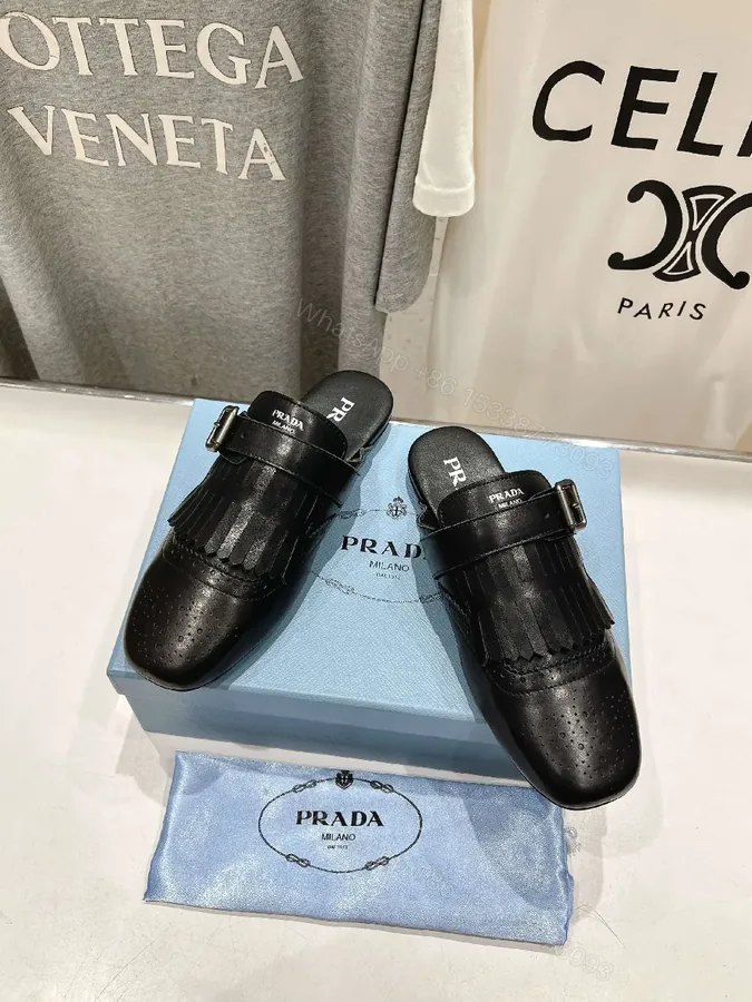 View 1 of Chic Black Leather Fringe Loafers — All-Day Comfort Advantage
