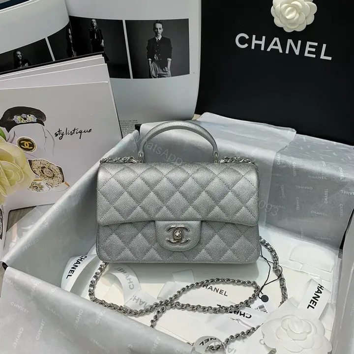 View 1 of Metallic Quilted Flap Bag â€” Modern Shine, Timeless Craft