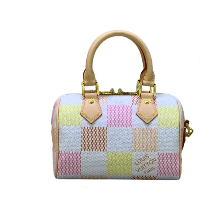 View 1 of Louis Vuitton Speedy Bandoulière Damier Canvas Peach 20Cm