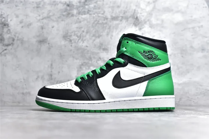 View 1 of Air Jordan 1 Retro High “Lucky Green” Black Reps