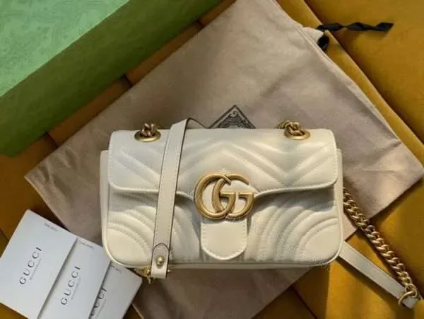 View 1 of Gucci Marmont Rep 11 Luxury Women’s White Handbag 22cm