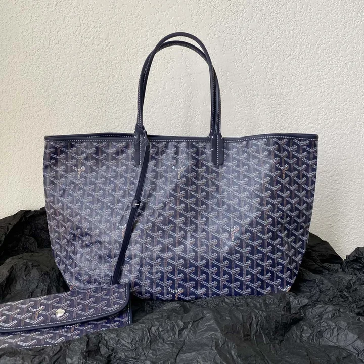 View 1 of 高仿Goyard*STLOUIE滿印Tote購物袋深藍中號免檢版