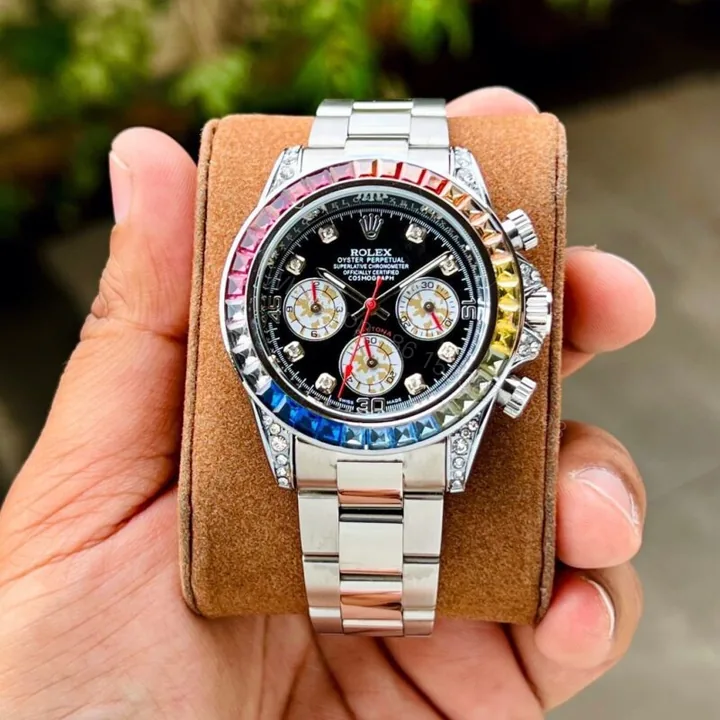View 1 of Rolex Rainbow Daytona Silver 12-Hour Chronograph