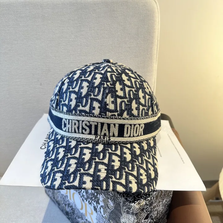View 1 of Dior原單深蓝色老花刺繡棒球帽 精品百搭鴨舌帽