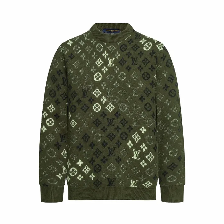 View 1 of Olive Monogram Knit: Rich Texture, Subtle Luxury Knitwear
