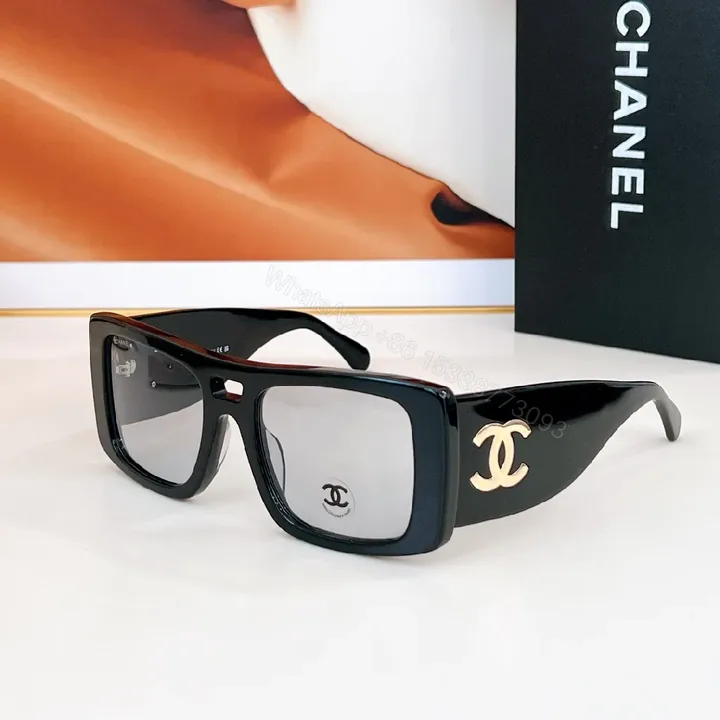 View 1 of Bold Chanel Sunglasses: Black Acetate, Interlocking CC Logo