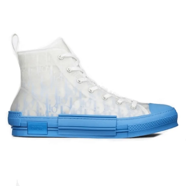View 1 of B23 HIGH-TOP SNEAKER WITH GRADIENT BLUE DIOR OBLIQUE CANVAS