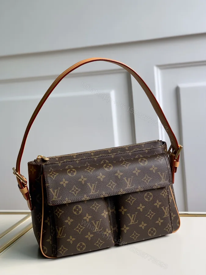 View 1 of LV Vintage Monogram Canvas Large Shoulder Bag