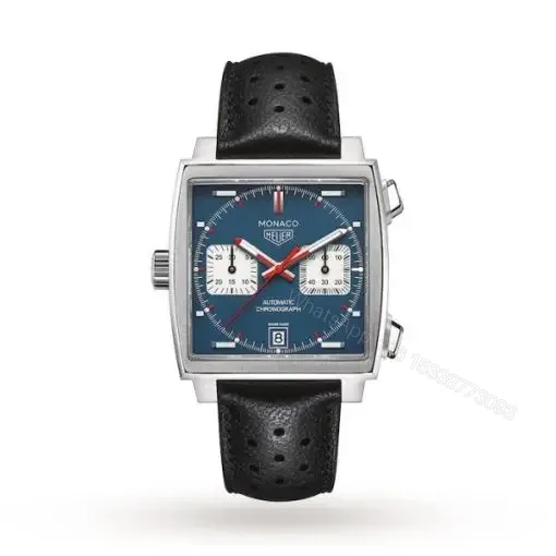 View 1 of Replica TAG Heuer Monaco Men Automatic Blue Leather Watch CAW211P.FC6356
