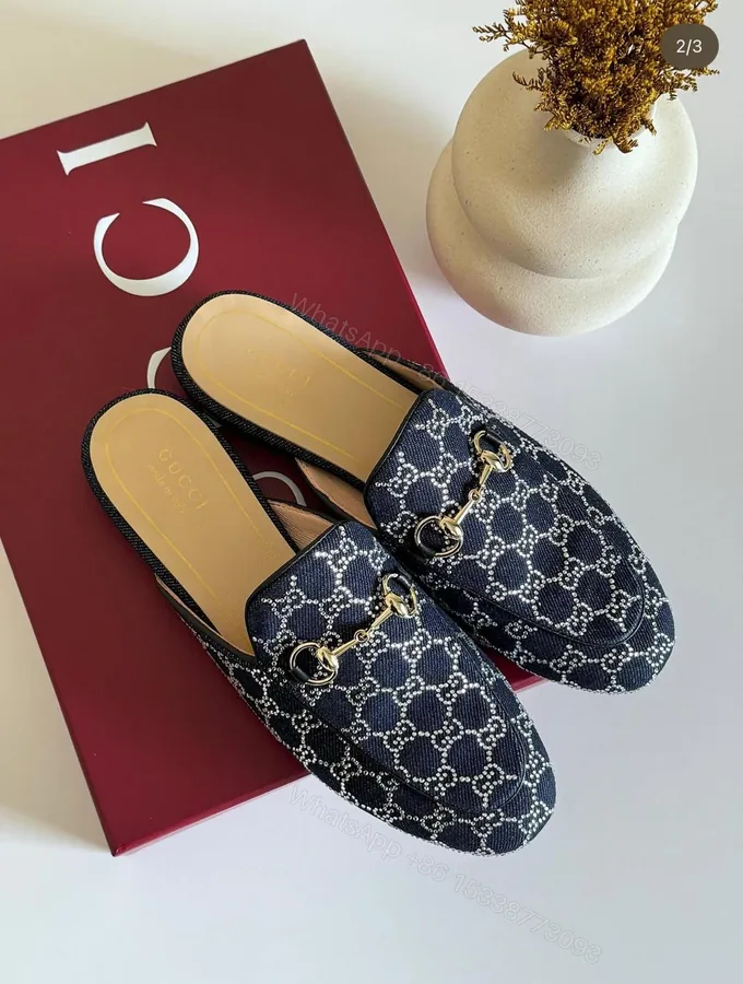 View 1 of FIRST COPY DENIM GUCCI MULES FOR WOMAN