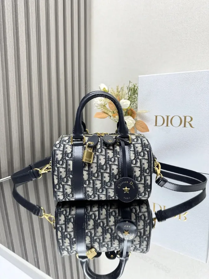 View 1 of Dark Monogram Satchel in Luxe Canvas & Gold Hardware