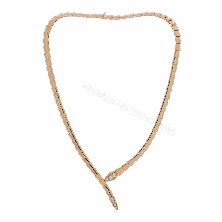 View 1 of 18K Rose Gold Bulgari Serpenti Viper Necklace with Diamonds