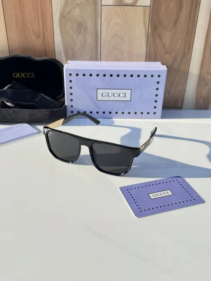 View 1 of First Copy Gucci 1669 Black Gold Sunglasses