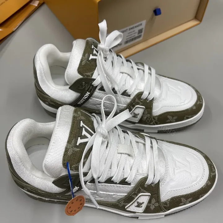 View 1 of White Olive Luxe High-Top Sneakers: Premium Comfort & Style