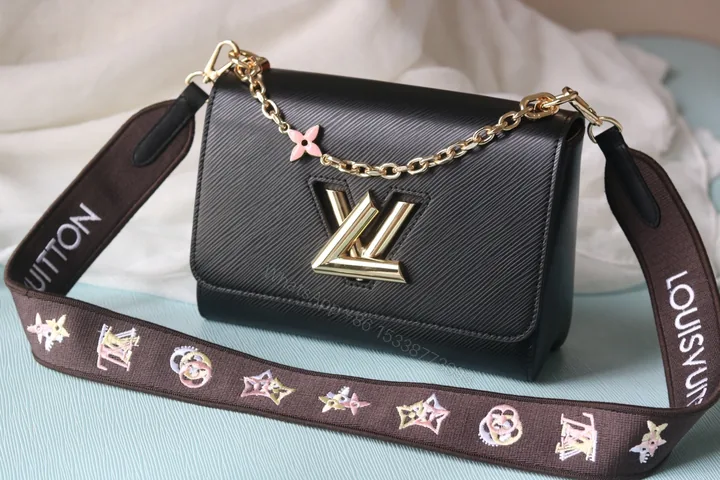 View 1 of LV一比一Twist 50398黑色Epi皮革寬肩帶刺繡花朵包