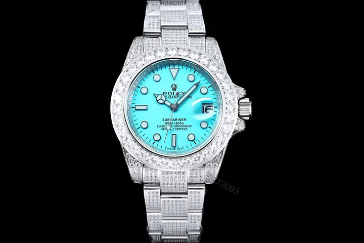 View 1 of Rolex Full Iced Diamond 904 Stainless Steel Luxury Watch 42mm Ultimate Edition RG-ROLEX-FULL-ICED-904-DIAMOND-42
