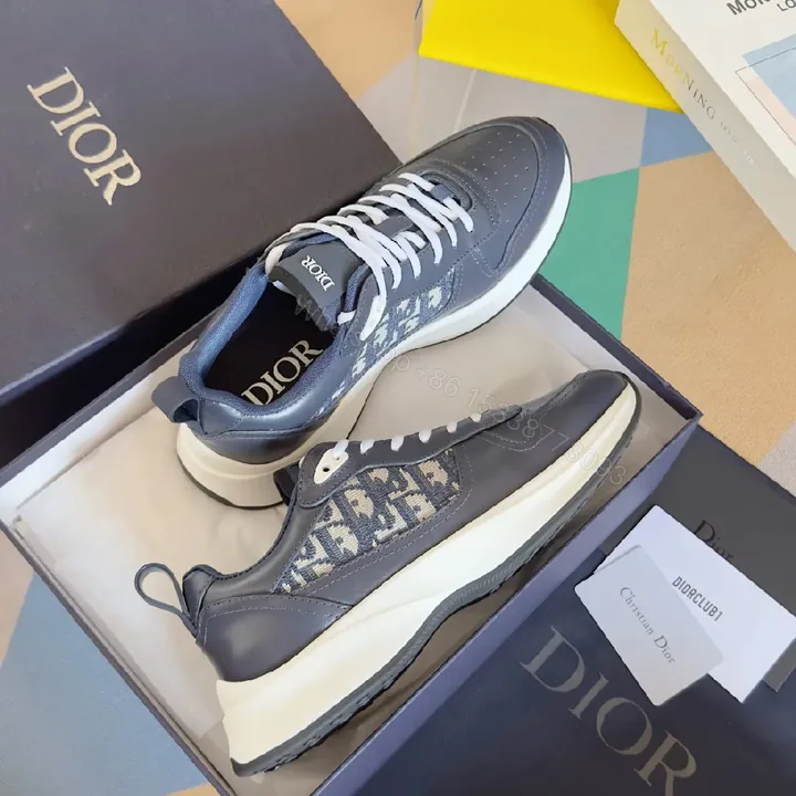View 1 of Premium Leather High-Top Sneakers with Contrast Panels
