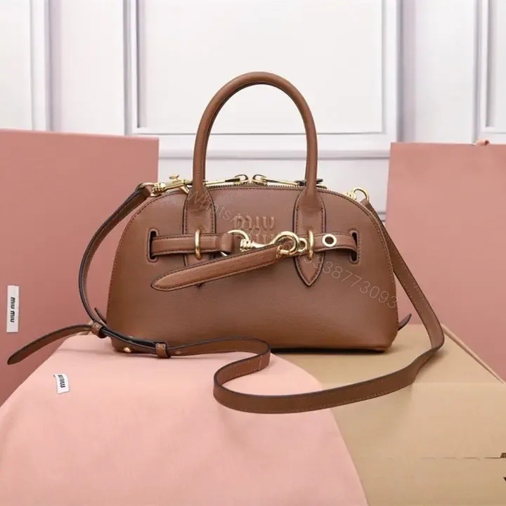View 1 of 高仿miumiu*Aventure系列5BB169手提包棕色小號免檢版