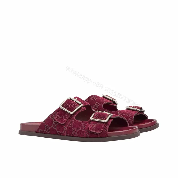 View 1 of GUCCI WOMEN’S SLIDE SANDAL BURGUNDY
