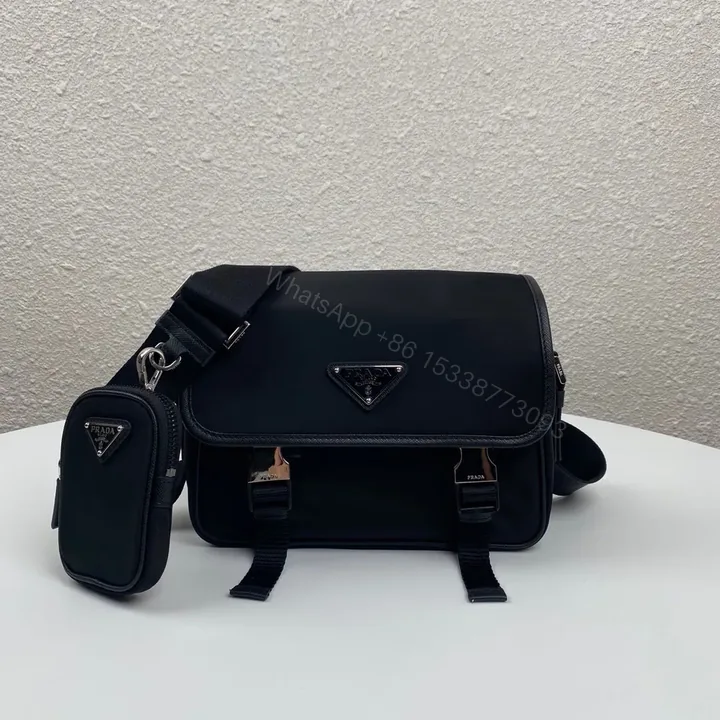 View 1 of MESSENGER BAG 22 IN BLACK RE-NYLON