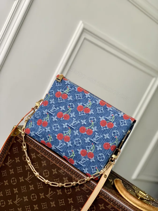 View 1 of LV A貨牛仔櫻桃肩背包 金屬鏈條設計日系潮感輕盈便攜款
