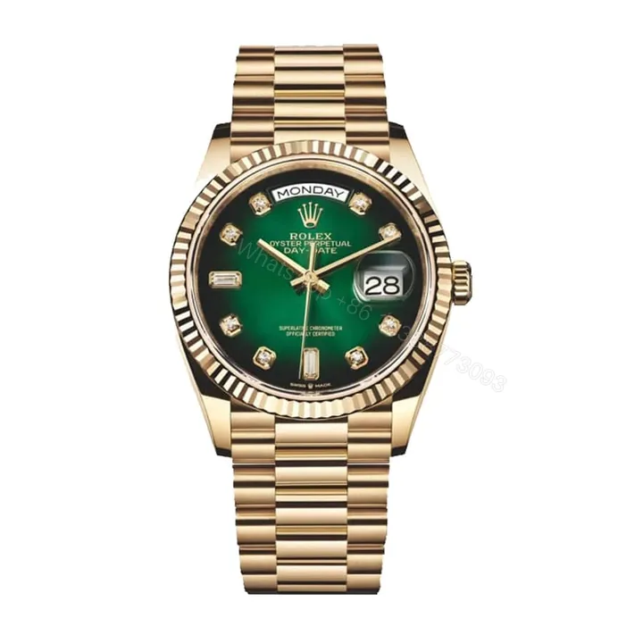 View 1 of Replica Rolex Day-Date 118238 Yellow Gold Green Dial
