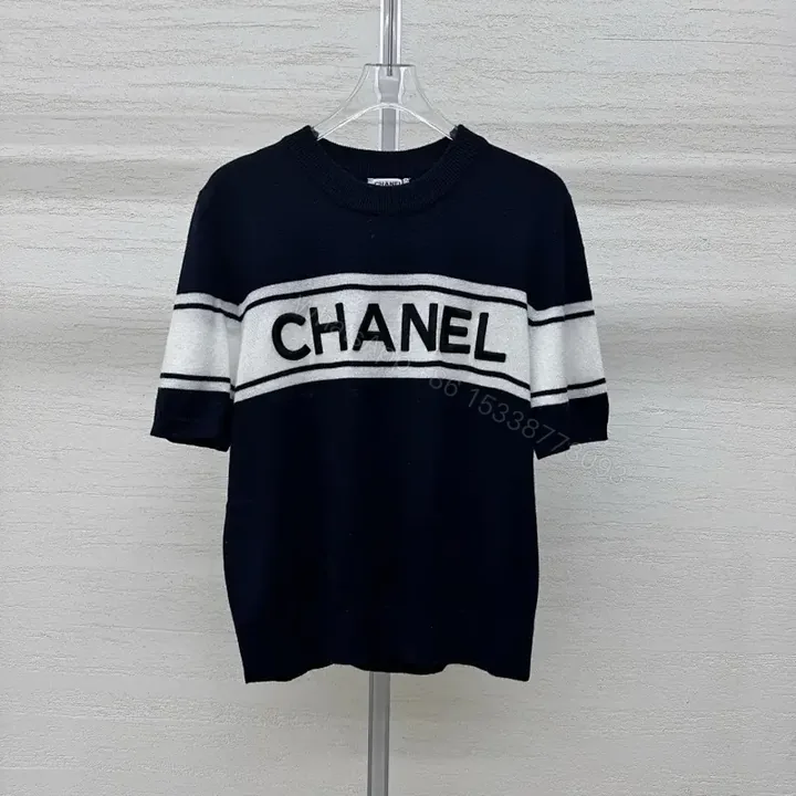 View 1 of Navy Knit Crest Band Sweater - Modern, Premium Casual