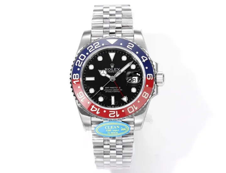 View 1 of OW Factory Clean Factory ROLEX GMT-Master II Steel Black Dial Watch