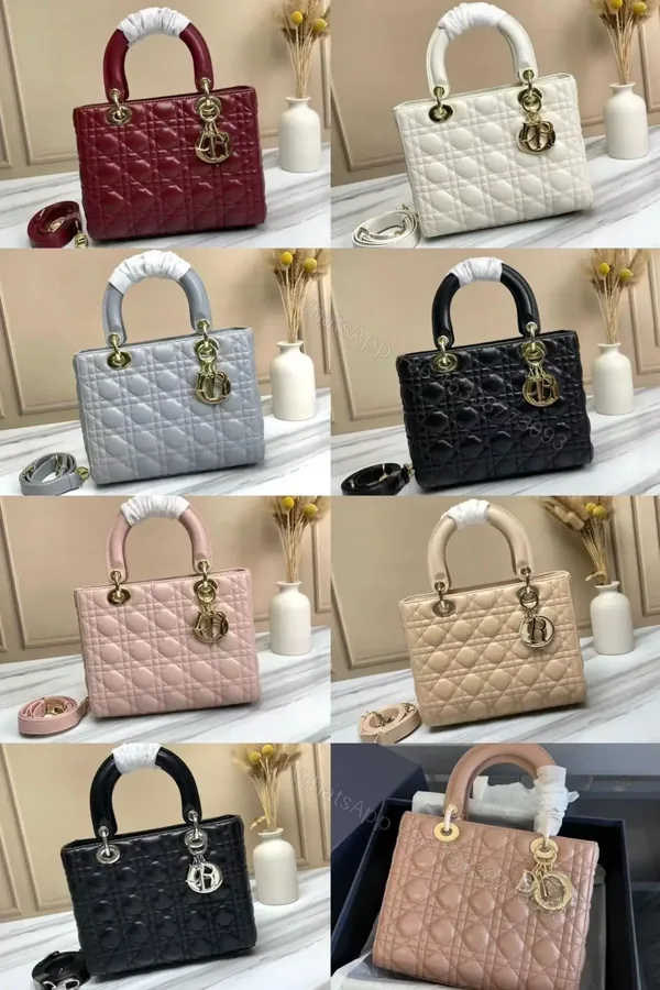 View 1 of DIOR Grey Lambskin Medium Lady Bag