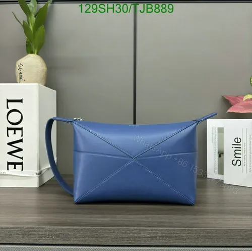View 1 of Loewe Blue Wash Bag featuring Shiny Calfskin VD403