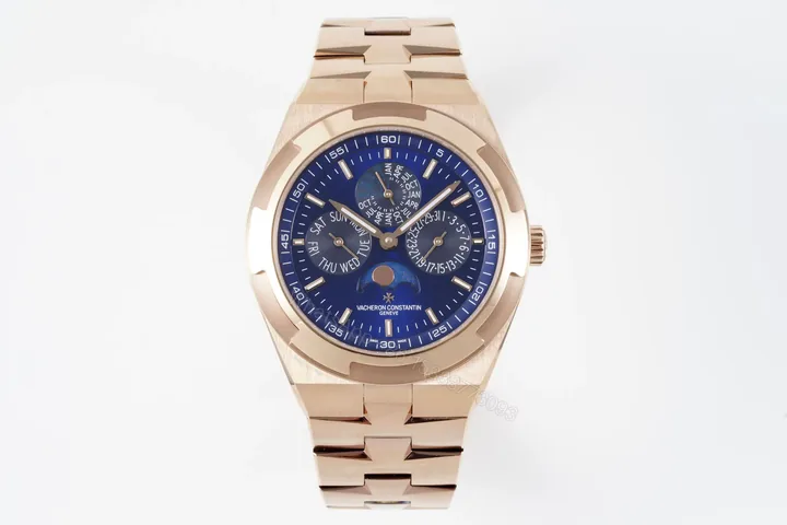 View 1 of PPF Factory Vacheron Constantin Overseas Perpetual Calendar 4300V Rose Gold Watch with Blue Dial and Interchangeable Strap System