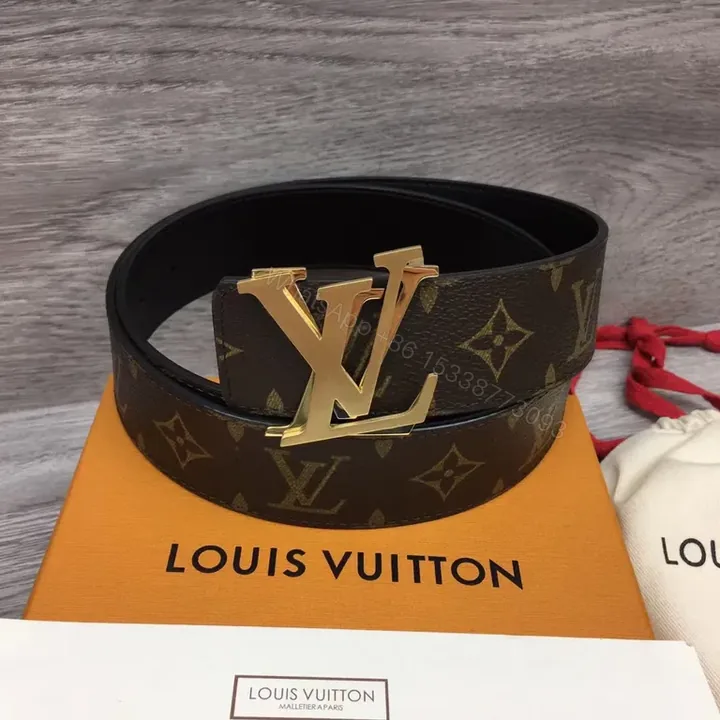 View 1 of Monogram Signature Belt: Gold Buckle, Coated Canvas Belt