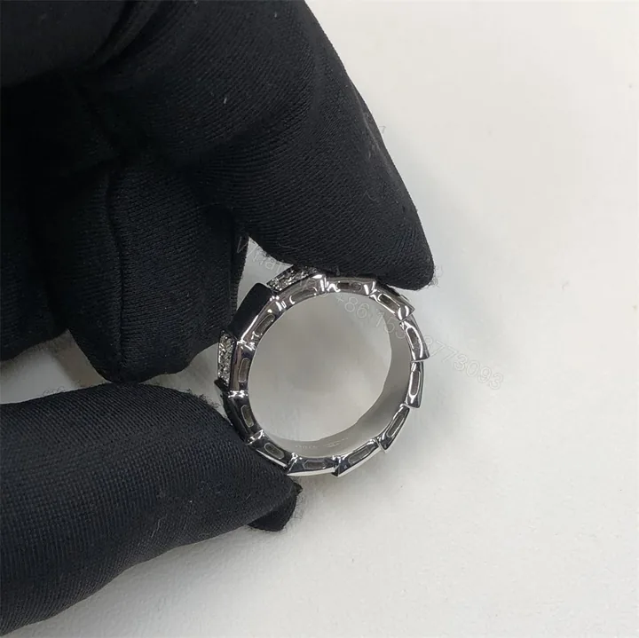 View 1 of Bvlgari Serpenti Viper Ring White Gold Half Pave Diamonds 353295