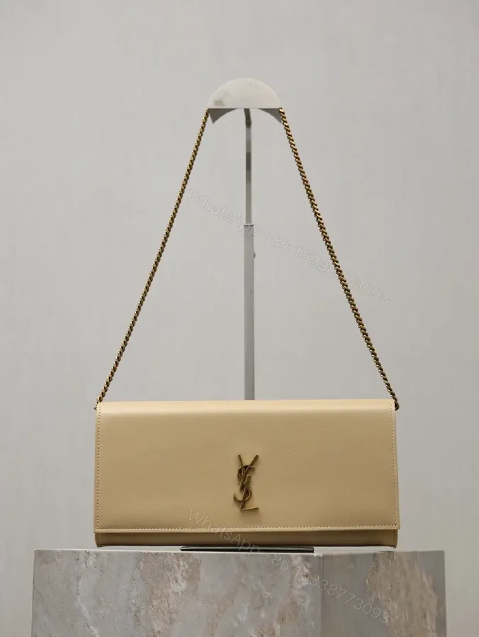 View 1 of Minimalist Saddlebag with Signature Chain, Leather, Compact Crossbody