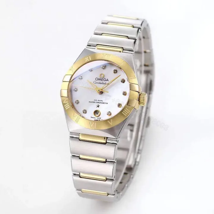 View 1 of Omega Constellation 29mm Women’s Watch V6 Version Two-Tone Stainless Steel and Gold White Dial with Diamond Markers