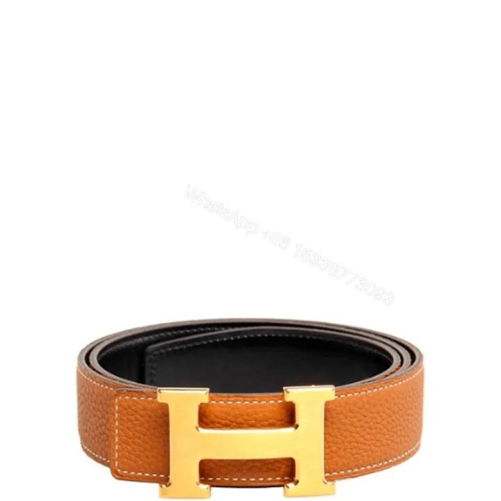 View 1 of HERMES BELT TOGO SWIFT GOLD BUCKLE BROWN 2.4CM