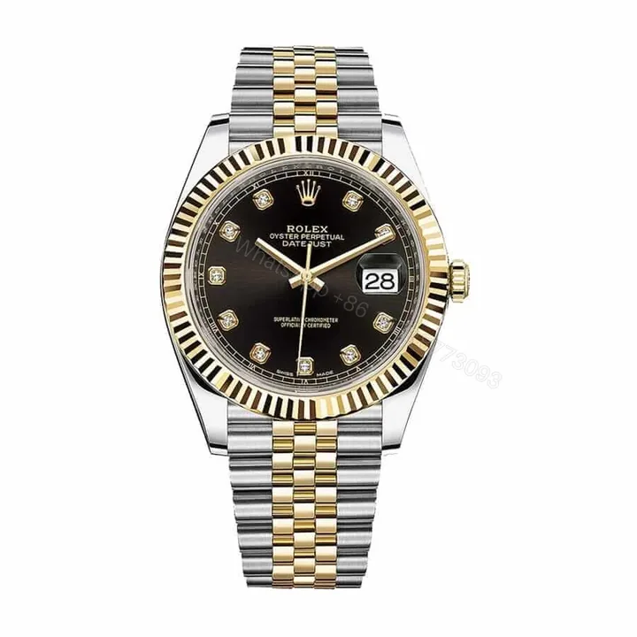 View 1 of Rolex Datejust 12633BKDJ Steel Gold Automatic Black And Diamond Dial Jubilee Super Clone