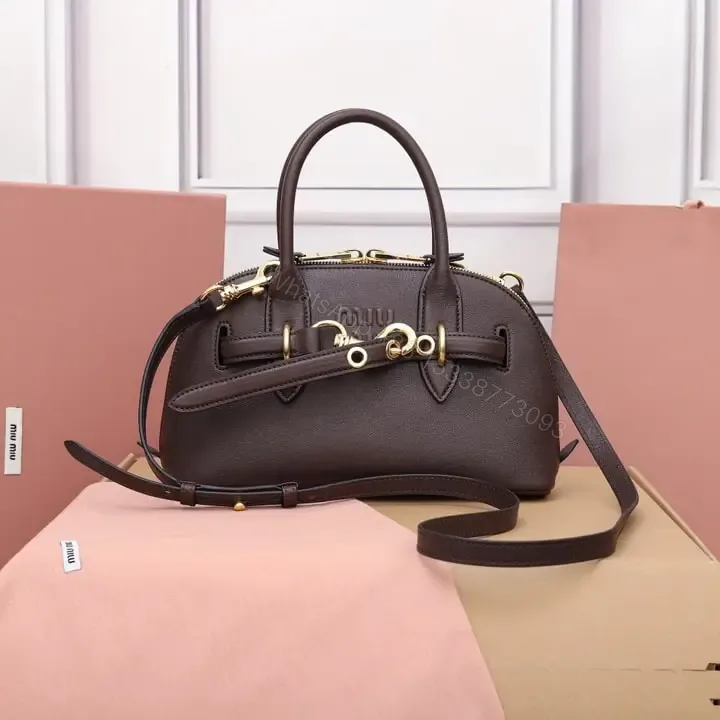 View 1 of 高仿miumiu*Aventure系列5BB169手提包石楠木色小號免檢版