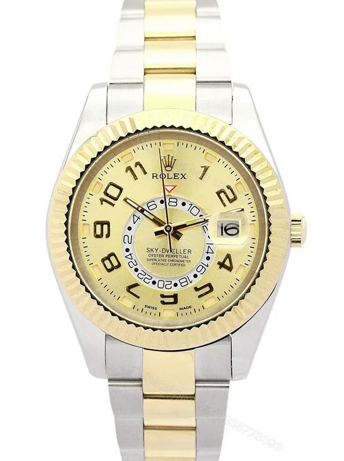 View 1 of Replica Rolex Sky-Dweller Gold Dial 326938