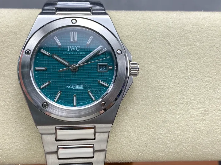 View 1 of IWC Ingenieur Teal Replica 40MM Premium Quick Release Steel Bracelet Edition RG-IWC-INGENIEUR-TEAL-40