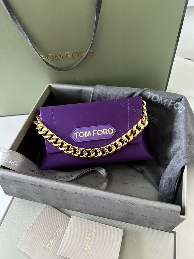 View 1 of Purple Velvet Clutch with Gold Chain – Luxe Evening Accessory