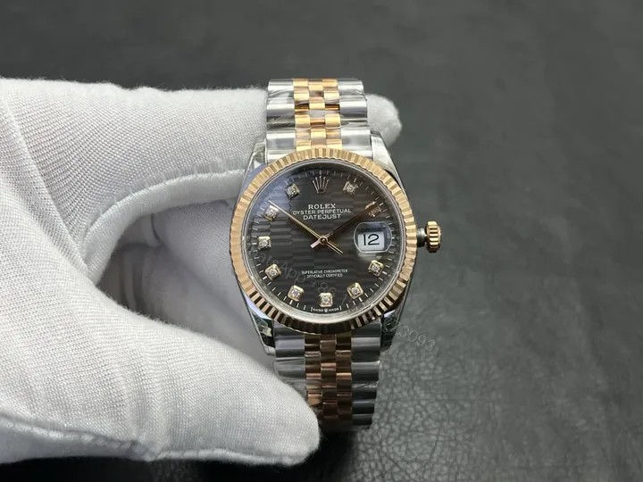 View 1 of Rolex Datejust 36 Rolesor Yellow Fluted Jubilee Steel Diamonds 116233-0205