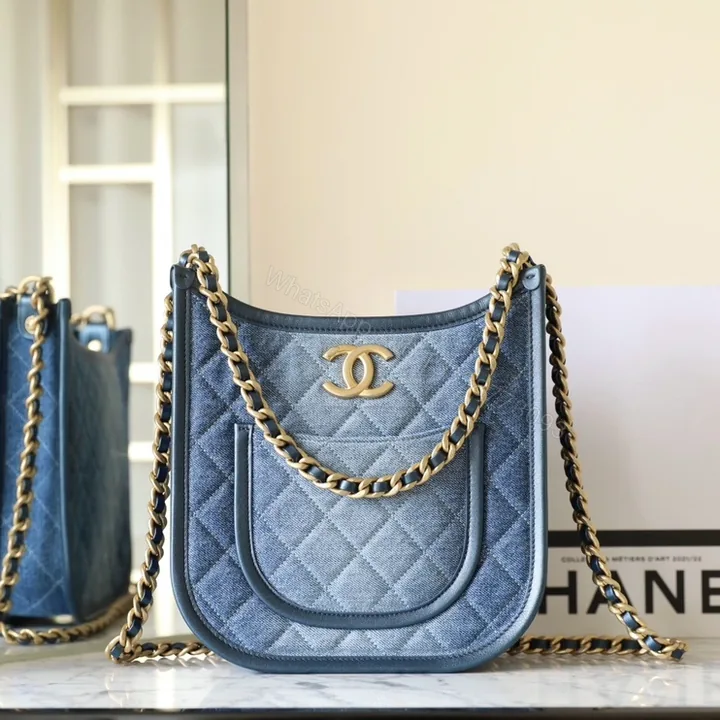 View 1 of 高仿Chanel*24S系列AS4532水洗丹寧Hobo包大號免檢版