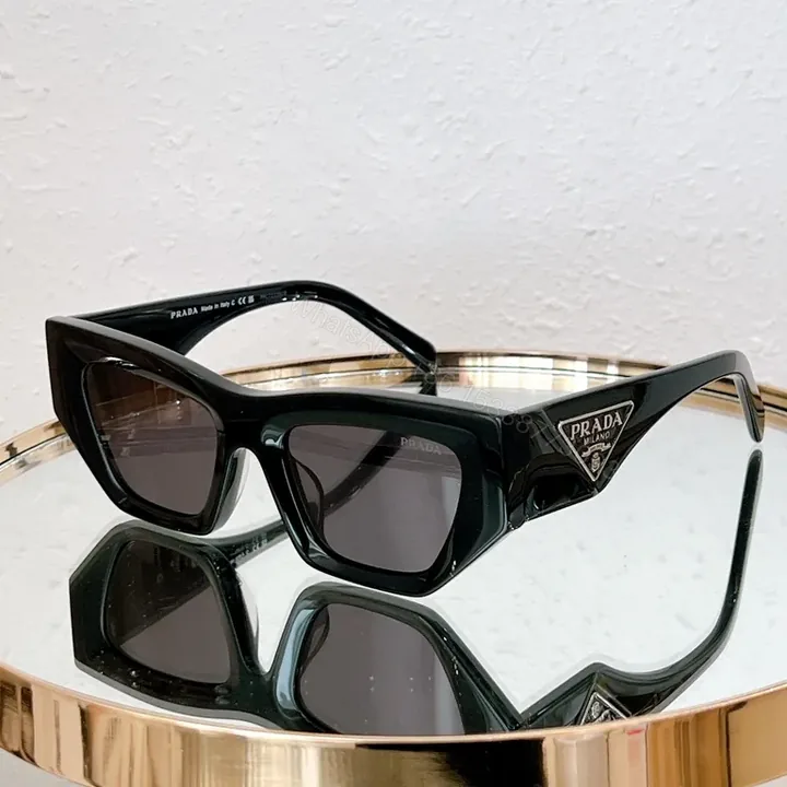 View 1 of Prada Slim Black Acetate Sunglasses â€“ Rectangular, UV400 Lenses