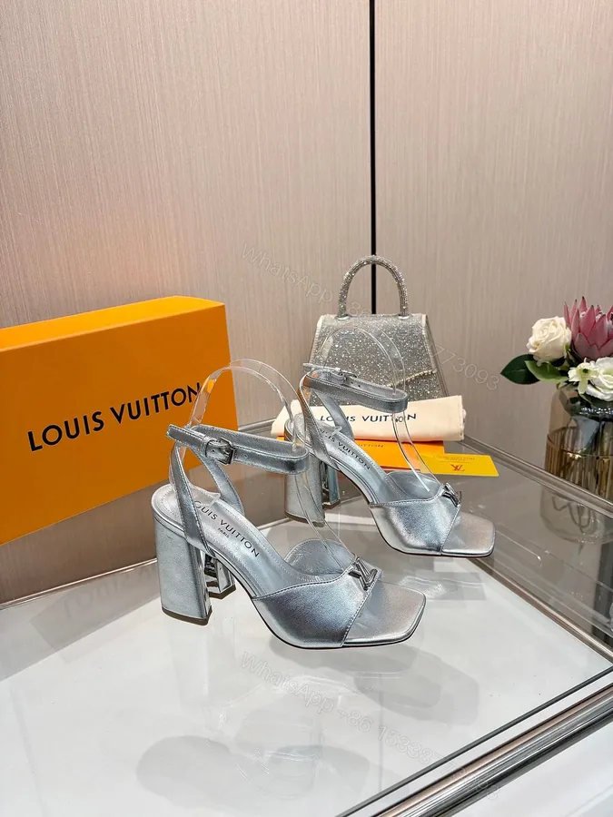 View 1 of LV Women Silver Leather Heels
