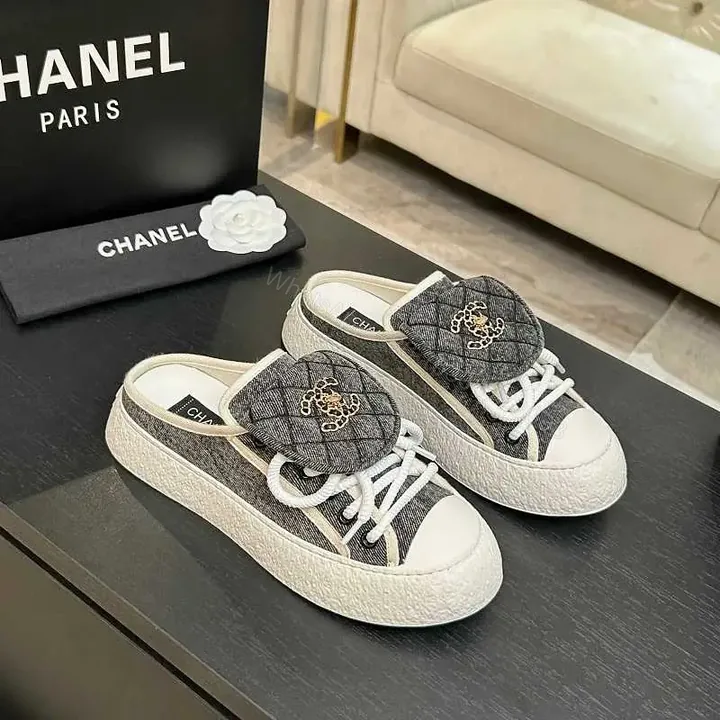 View 1 of Denim Slip-Ons: Luxe Crest Quilted Slip-On Sneakers