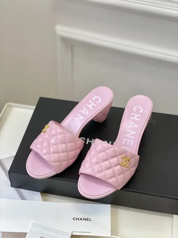 View 1 of Pink Quilted Chanel-Inspired Slides â€“ Luxury Comfort Sandals