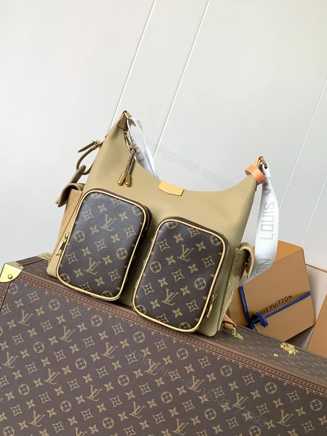 View 1 of LV 一比一拼色Monogram雙袋水桶包休閒百搭人氣推薦款